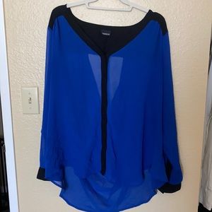Flowy backless blue blouse! Good condition!